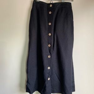 Princess Highway Black Button-Front Midi Skirt
